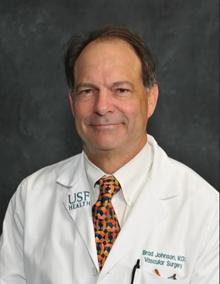 Member


Brad Johnson graduated from The Citadel then completed his surgical training in Virginia and Sydney, Australia. He currently is a Professor of Surgery University of South Florida College of Medicine Department of Surgery/Vascular Surgery Division.He serves national leadership positions as the: Society of Vascular Surgery (SVS) Chairman of Quality Performance and Measures Committee 2015- current. SVS Policy and Advocacy Council 2015-current. SVS Government Relations Committee 2015-current. Physicians Consortium on Performance Improvement (PCPI) Quality Improvement Advisory Committee 2016-current. He is also past Chair of the Board for Quantum Leap Farms (equine therapy for disabled veterans and kids with cancer). Currently Board of Trustees member with Cove since 2018.